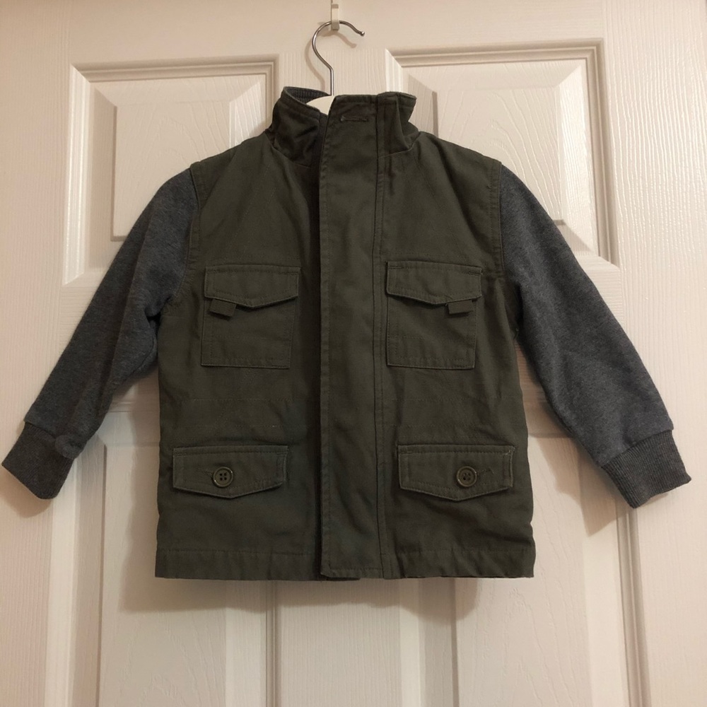 18 month hunter green field jacket, runs big